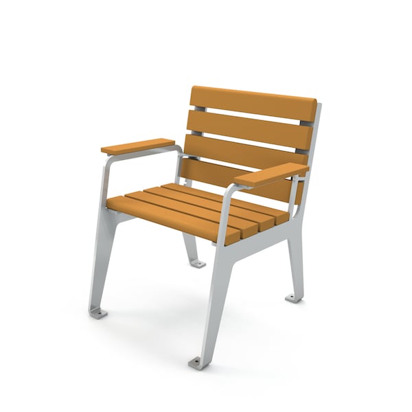 Cedar 24" Plaza Chair with Silver Frame